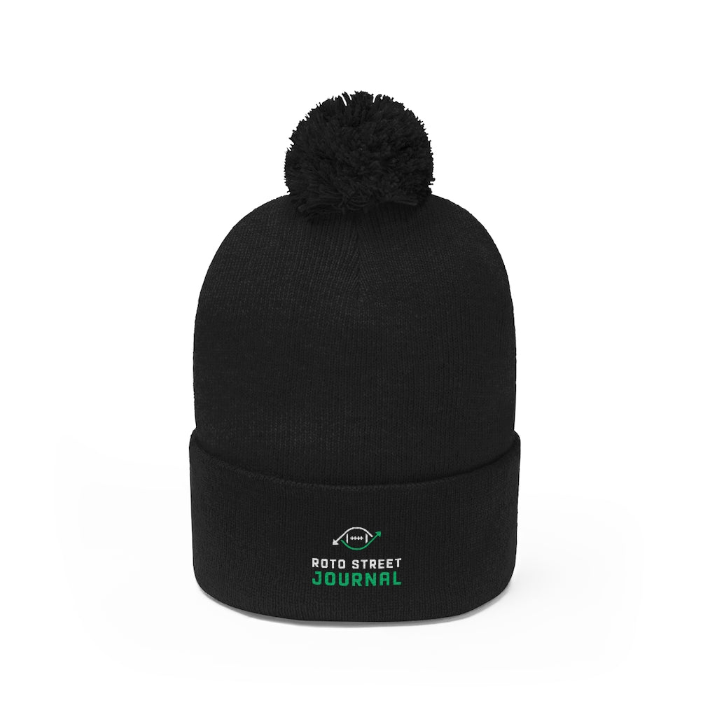Roto Street Journal Pom Pom Beanie - Fantasy Football Winter Hat