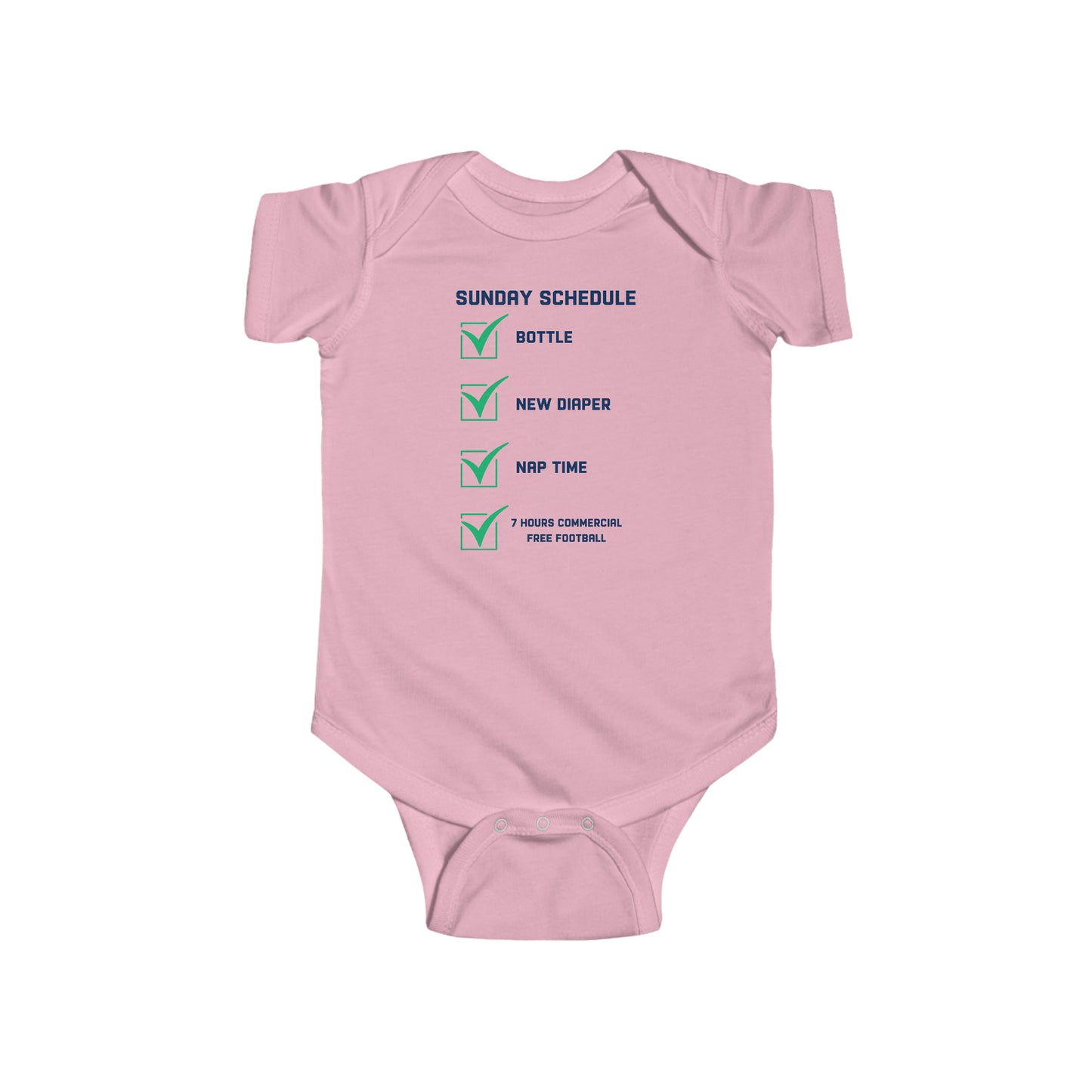 Infant Sunday Schedule Onesie - Sleeper Collection - Fantasy Football Baby Clothes