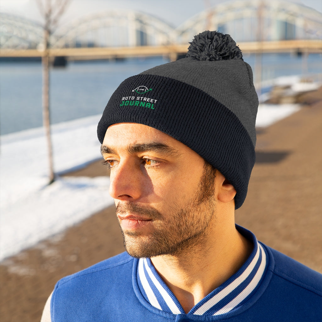 Roto Street Journal Pom Pom Beanie - Fantasy Football Winter Hat